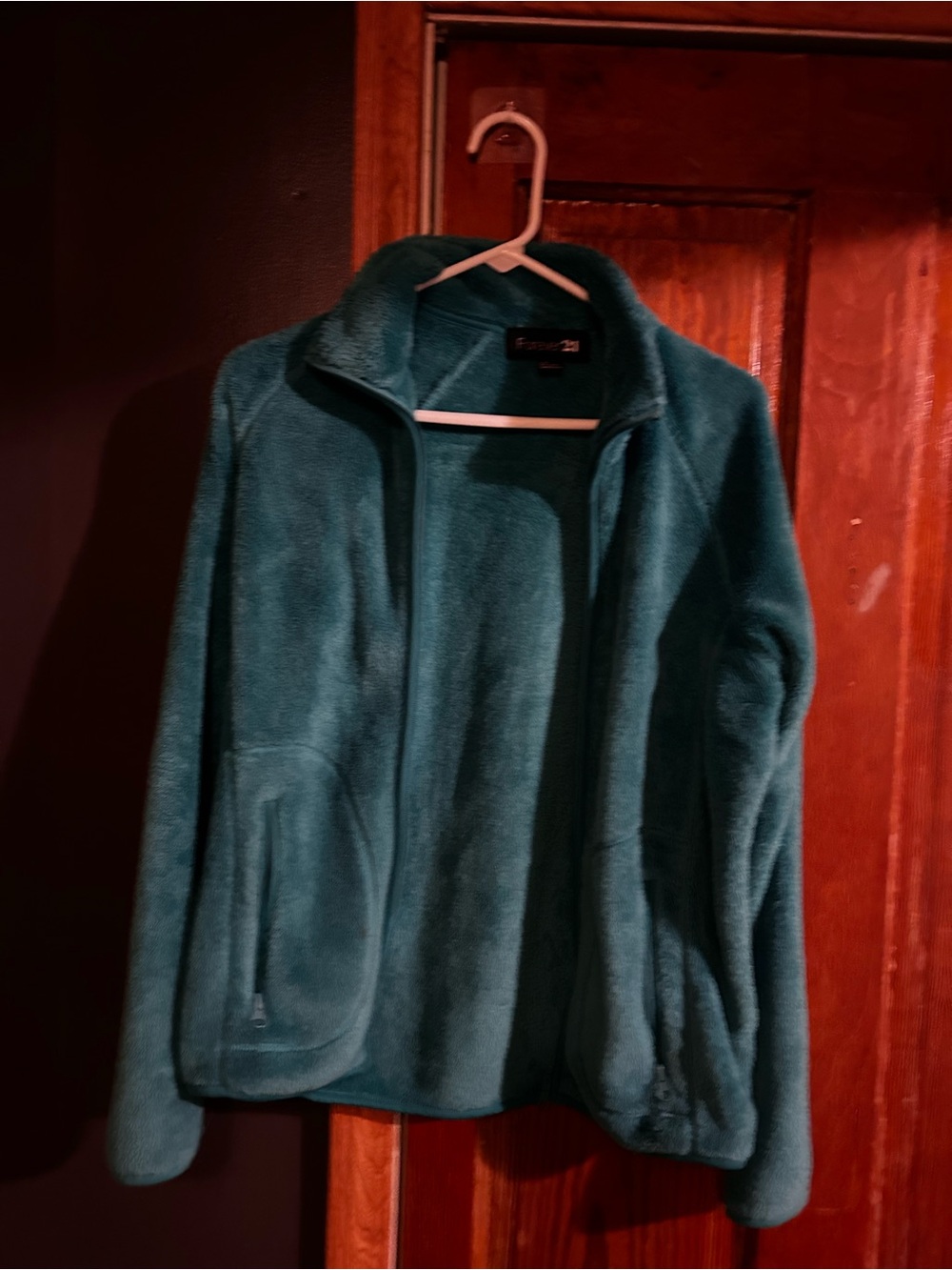 Forever 21 Teal Plush Teddy Fleece Jacket